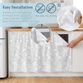 thumbnail image 4 of Gray Florals Cabinet Dishwasher Hidden Curtains, Privacy Closet Door Curtain, Abstract Damask Flowers European Style Adhesive Dust Proof Under Sink Skirt for Bathroom Kitchen 35"x35", 4 of 8