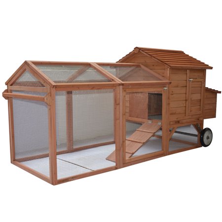 Pawhut 96 Wooden Backyard Hen House Chicken Coop - Walmart.com