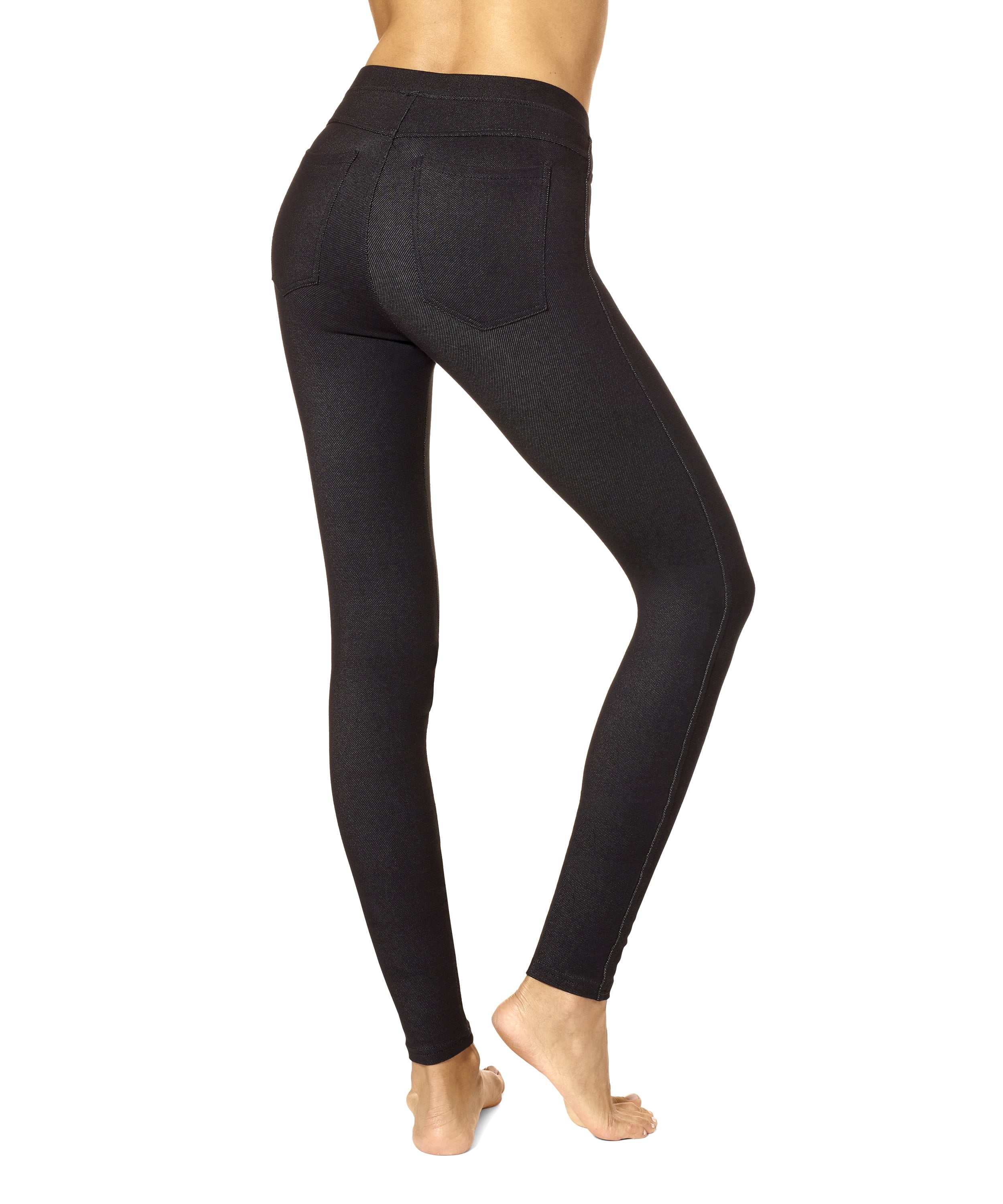 No nonsense Women's Stretch Denim Leggings, Black, Small