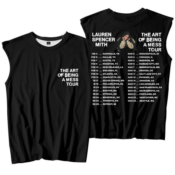 Lauren Spencer Smith The Art Of Being A Mess Tour 2026 Tank Tops Sleeveless T-Shirt port Vest Women Men Outdoor Sportwear