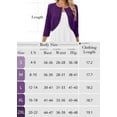 thumbnail image 4 of Chiclily Women's 3/4 Sleeve Cropped Cardigans Sweaters Lightweight Open Front Short Shrugs for Dresses, Purple XL, 4 of 6