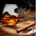 thumbnail image 6 of Bezrat Whiskey Cigar Glass -10 oz - Double Old Fashioned Round Tumbler With Side Mounted Holder Rest - Whiskey Glasses Gift (2 Pack), 6 of 6