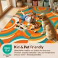 thumbnail image 4 of Design&I 6'x9' Washable Area Rug Orange Funky Bold Asymmetric Composition Vivid Decorative Classroom for Dining Room, Under Table, Office, Snag-Free, 4 of 7