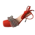 thumbnail image 2 of Sandalias Mujer Tacones Altos Moda Verano Cabeza Cuadrada Peep Toe Vendaje Sandalias Zapatos Wmkox8yii  hfjk4850, 2 of 4