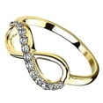 thumbnail image 4 of Minimalist Infinity Anniversary Ring Gold PVD Stainless Steel CZ Promise Band, 4 of 5