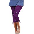 thumbnail image 2 of Feimerou Womens Capri Pants Drawstring Hem Knee Length Capris High Waisted Soft Stretch Yoga Pants Summer Casual Crop Beach Pants, 2 of 5