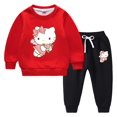 thumbnail image 3 of Ropa para niños de Hello Kitty, conjunto con capucha con estampado bonito, deportes informales de invierno para niñas, manga larga, además de ropa cálida de terciopelo para niños, 3 of 5