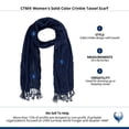 thumbnail image 4 of CTM  Solid Color Crinkle Tassel Scarf (Women), 4 of 4