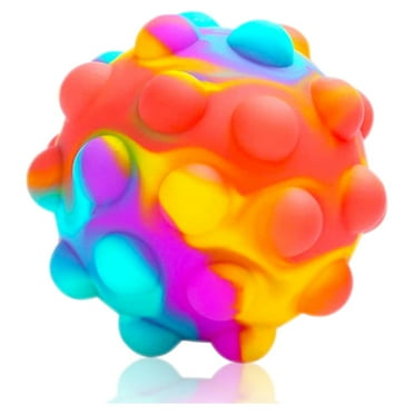 RadBizz Push Pop Bubble Fidget It Sensory Toy Ball - Stress Ball for Autism, Stress, Anxiety - Kids and Adults (Multicolor Ball)