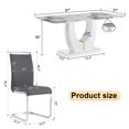 thumbnail image 4 of Sumdeal 67"Big Long Morden White Faux Marble Dining Room Table Set for 6,Dining Table Sets for 6,7 Piece Rectangle Dining Table Set &6 Pu Leather Upholstered Chairs Ideal (Gray, Set of 6), 4 of 10
