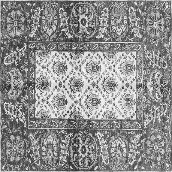 Ahgly Company Indoor Square Oriental Gray Traditional Area Rugs, 4' Square