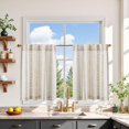 thumbnail image 1 of Cortinas Jinchan 66x61 cm Lino Gris Boho Geométrico 2 Paneles, 1 of 9