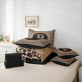 thumbnail image 6 of Feelyou Brown Initial P Twin Bedding Sets 7-Piece, Cheetah Print Bedding Comforter Set, 6 of 8