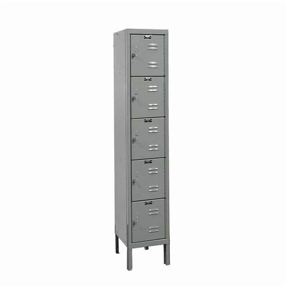 Hallowell Box Locker,Louvered,1 Wide, 5 Tier,Gray U1226-5HG