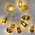 thumbnail image 2 of Guirnalda de luces Led de luna y estrella, decoración de Ramadán para ayuda en el hogar, decoración EID Mubarak, suministros para eventos y fiestas musulmanas islámicas, decoración Eid al-Fitr Tan Jianjun unisex, 2 of 2