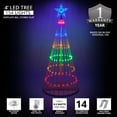 thumbnail image 2 of Wintergreen Lighting 4ft Multicolor Outdoor Christmas Light Show Cone Tree, 14-Function LED Outdoor Christmas Decoration, 2 of 5