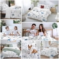 thumbnail image 5 of 3 Piece Blue Floral Spring Duvet Cover Set Full Size, Microfiber Comforter/Quilt Cover with Corner Ties and 2 Pillowcases, Farmhouse Poppy Botanical All Season Soft Bedding with Zipper Closure, 5 of 8