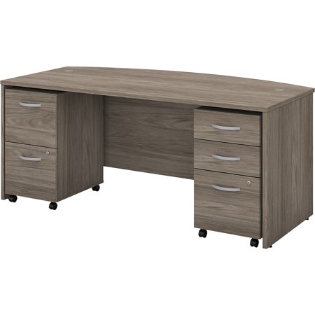 UPC: 0042976185930 | Bush Business Furniture Studio C 72W x 36D Bow Front Desk with Mobile File Cabinets