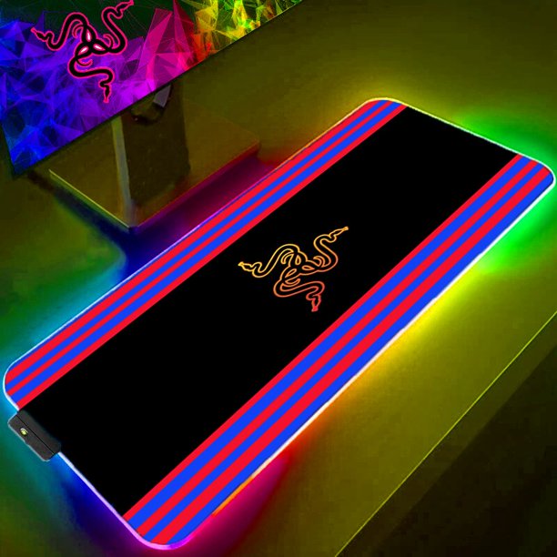 Alfombrilla de ratón para juegos RGB, Accesorios para ordenador XXL, alfombra de goma Razer con velocidad retroiluminada para CSGO LOL, alfombrilla de escritorio LIUWENJING unisex