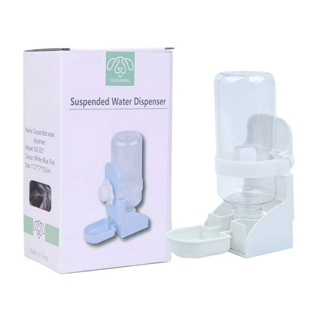 Greeniant Dispensador de agua colgante para jaula de perro y gato, fácil de limpiar, duradero, amplia gama de usos, bebedero para mascotas con Suministros de alimentación y agua para mascotas blanco