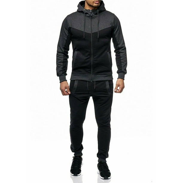 shiny hooded jogger set