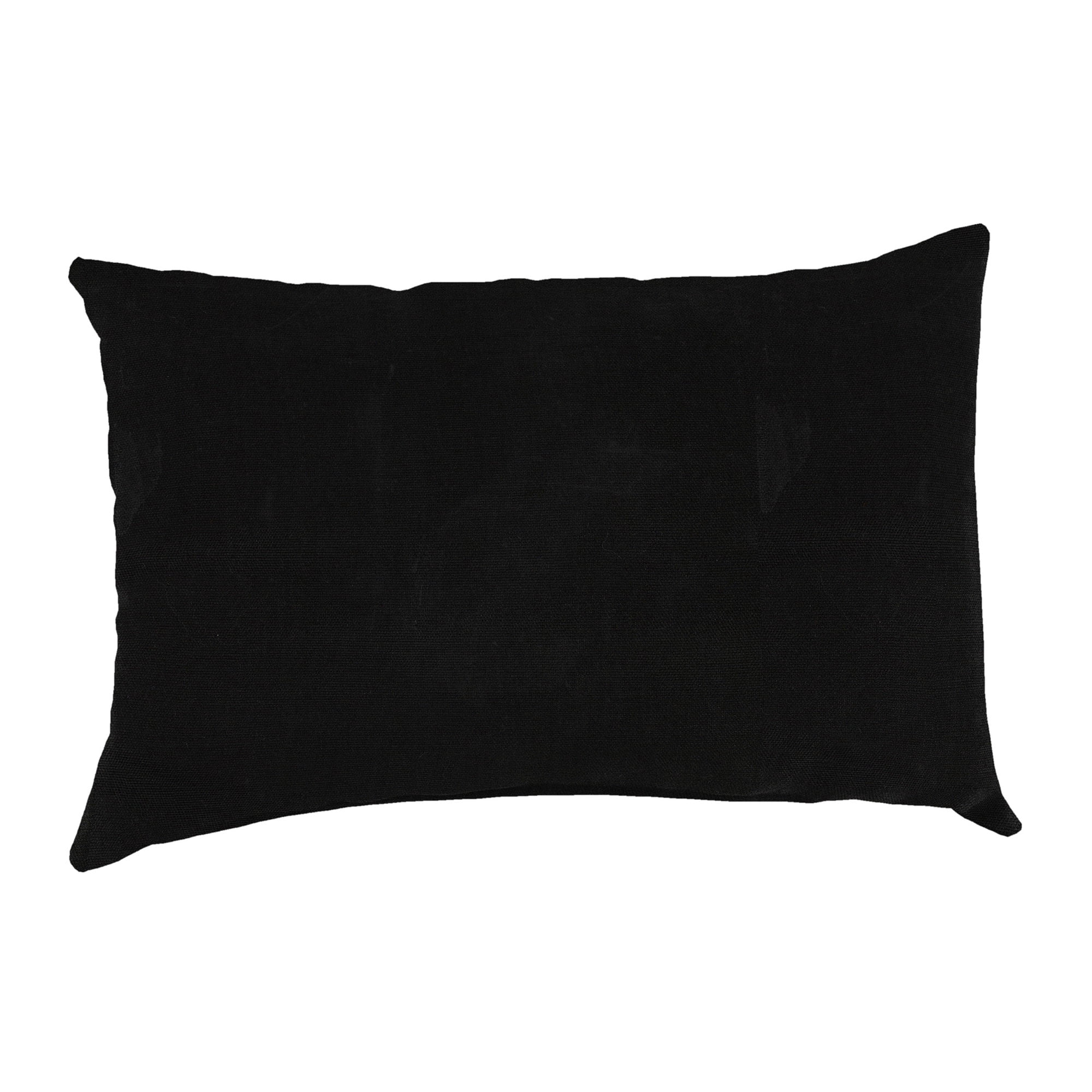 Jordan Manufacturing 14" x 20" Canvas Black Solid Rectangular Outdoor Lumbar Throw Pillow (2 Pack)