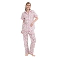 thumbnail image 4 of Kolipajam 100% Cotton Pajamas For Women Short-Sleeve Long Pants PJS Button Down Sleepwear XXL, 4 of 6