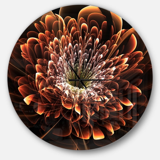 Designart Horloge Murale Moderne 'fleur Fractale Brune'