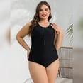 thumbnail image 4 of IBTOM CASTLE Plus Size One Piece Swimsuit for Women Tummy Control Bathing Suit Sun Protection UPF 50+ Rash Guard Surfing Swimwear L Black, 4 of 8