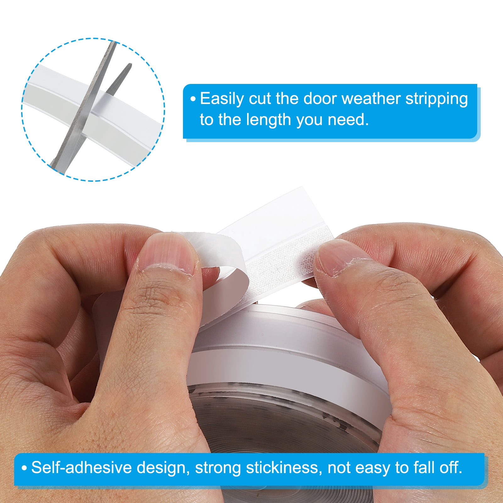 Unique Bargains Silicone Self-Adhesive Dustproof Waterproof Weather Stripping Grey 35mm