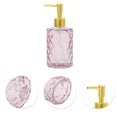 thumbnail image 5 of Unique Bargains 1 Pc Round Bottom Argyle Soap Dispenser 10.15oz Pink Gold Tone, 5 of 6