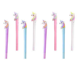JeVenis Set of 5 Unicorn Pens Unicorn Pen Set Unicorn Ballpoint Pens Unicorn Pencil Pouch Bags for Party Office Gift