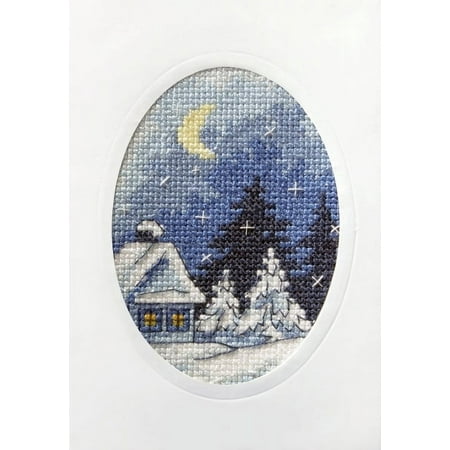 UPC: 5906735254730 | Complete cross stitch kit – greetings card Winter night 6150