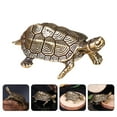 thumbnail image 3 of AMERTEER 1pc Tea Pet Longevity Turtle Ornament Desktop Longevity Turtle Decor (Golden), 3 of 10