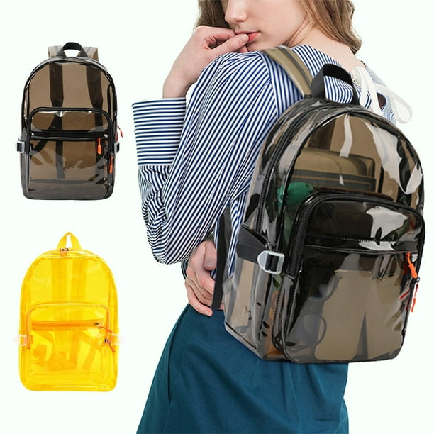 Mochila de Pvc Transparente, Gran Capacidad, Múltiples Compartimentos para Una Fácil Organización, Impermeable, Diseño Moderno, Cómoda de Llevar, Ideal para Viajes o Uso Escolar, 42 X 28 X 13 Cm.