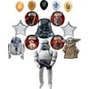 Star Wars Birthday Party Supplies 70 Inch Storm Trooper Airwalker Balloon Bouquet Decorations with Baby Yoda