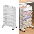 thumbnail image 4 of Mobile Bookshelf, Plastic Rolling Organization Shelf Movable Bookshelf Movable Bookcase for Dorm Library, 4 of 8