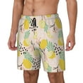 thumbnail image 2 of Haiem Lemon Leaves Mens Swim Trunks with Compression Liner 2 in 1 Swimming Shorts Stretch Swimwear Quick Dry,Board Shorts-Small, 2 of 9