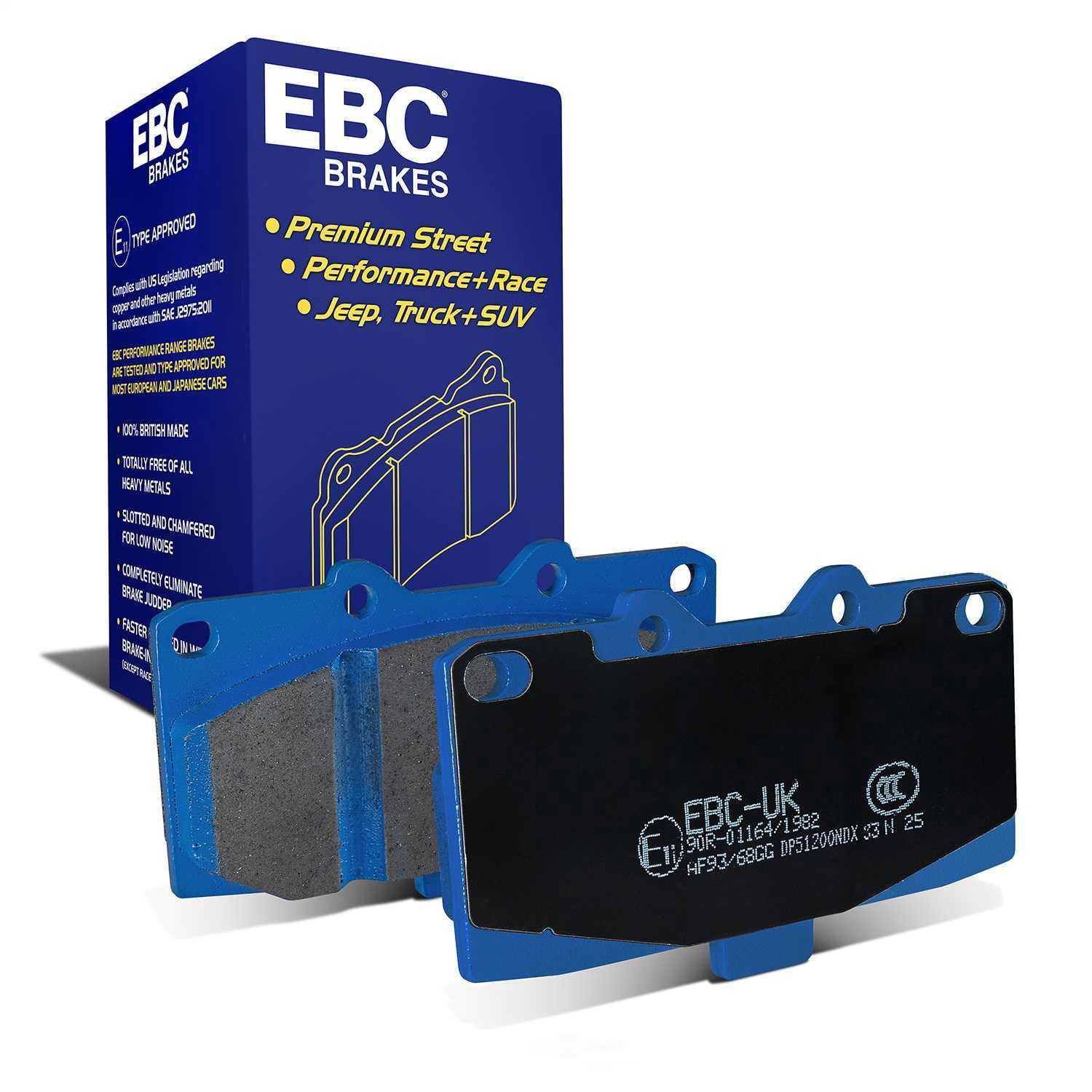 EBC Brakes Bluestuff NDX Trackday Brake Pad Set Fits select: 2001-2007 SUBARU IMPREZA, 1989-1996 NISSAN 300ZX