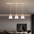 thumbnail image 3 of FSLiving 3-Lights H-Type Track Lights Dimmable Track Mount Pendant Lighting Fixtures w/ Macaron Aluminum Shade Customizable - Bulb Not Included (White), 3 of 7