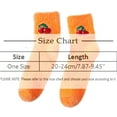 thumbnail image 3 of Women's Winter Fruit Pattern Home Socks, Coral Fleece and Mink Plush Lined Slipper Socks, Cozy Quarter-Length Sleep Socks, Non-Slip Warm House Socks for Indoor Wear - Orange, 3 of 4