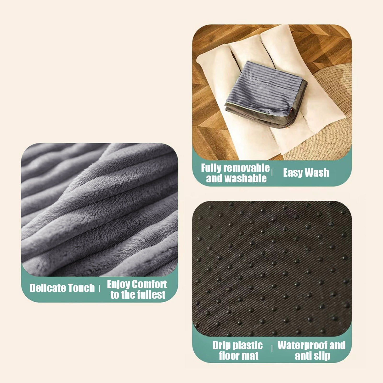 Dmlowu Dog Bed 19x24" Thickened Dog Beds Large Sized Dog Stain Proof Water Proof Large Dog Bed for Home Hotel Removable Non Slip Pet Food Mat