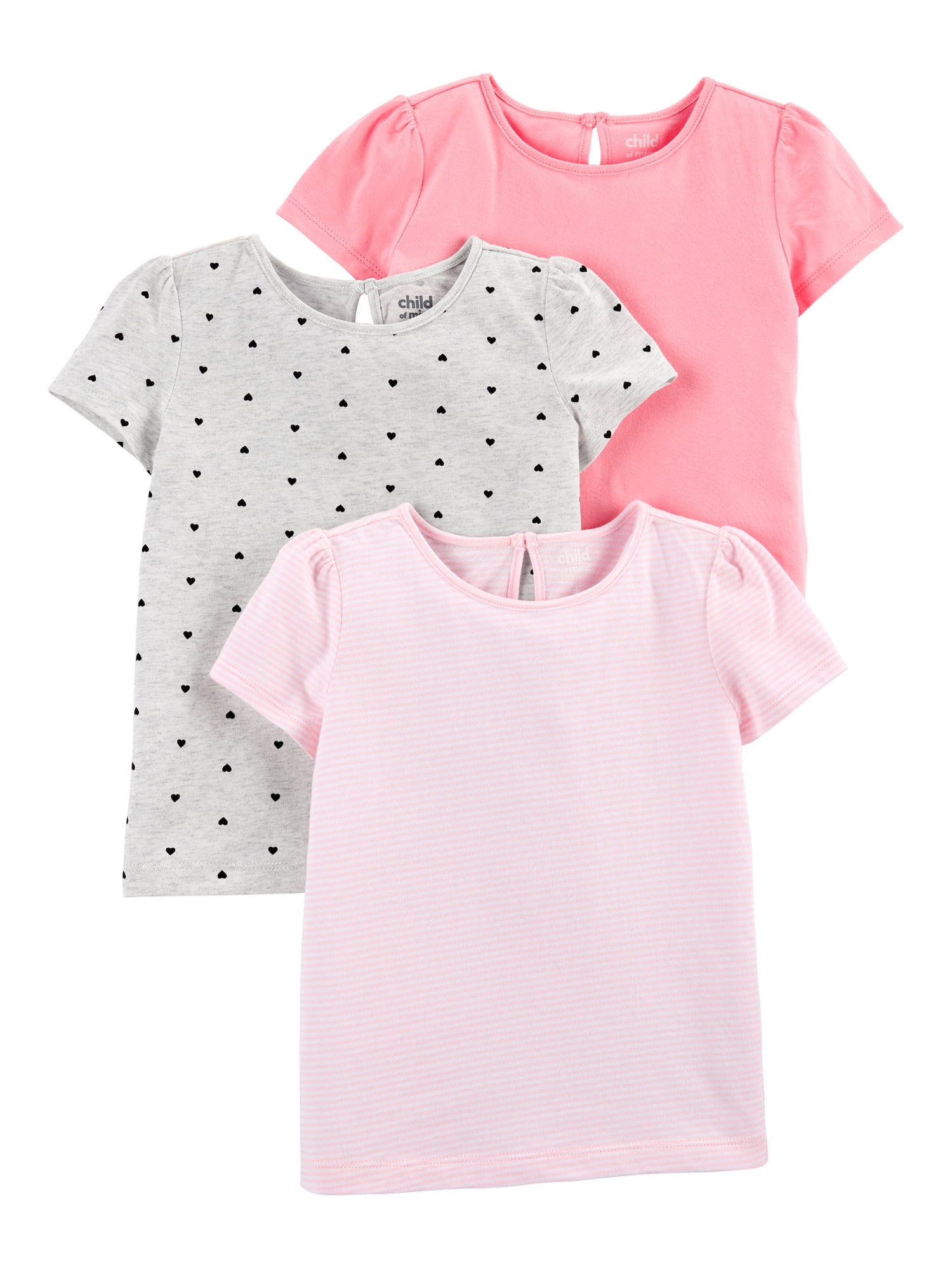 Simple Joys by Carters Toddler Girls 3-Pack Solid Short-Sleeve Tee Shirts 