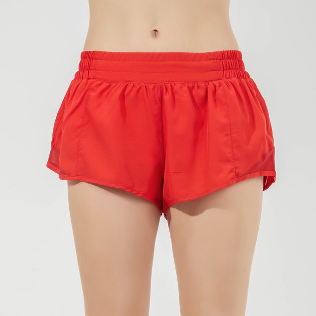 Pantalones cortos deportivos para mujer Naked Sense de secado rápido en stock Riding Running Series Pantalones cortos de fitness Fake Two Piece