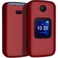 thumbnail image 2 of LXYWXS-Case for Alcatel Go Flip 4 / TCL Flip Pro Phone, Slim Hard Shell Protector Cover with Grid Texture - Red, 2 of 4