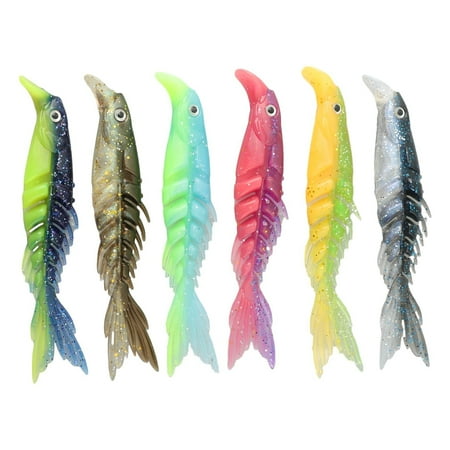 Fishing Lures Fishing Gear Fishing Tackle Fishing Accessories Perch Pike Fishing Bait Soft Double Color Multi Join Bone Fish Paddle Tail 10Cm Six-Piece Box