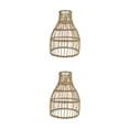 thumbnail image 2 of Thinsony Rattan Lampshade Handmade Decoration for Hanging Floor Light, Teahouse Lamps 18cm x 26cm 2Set, 2 of 6