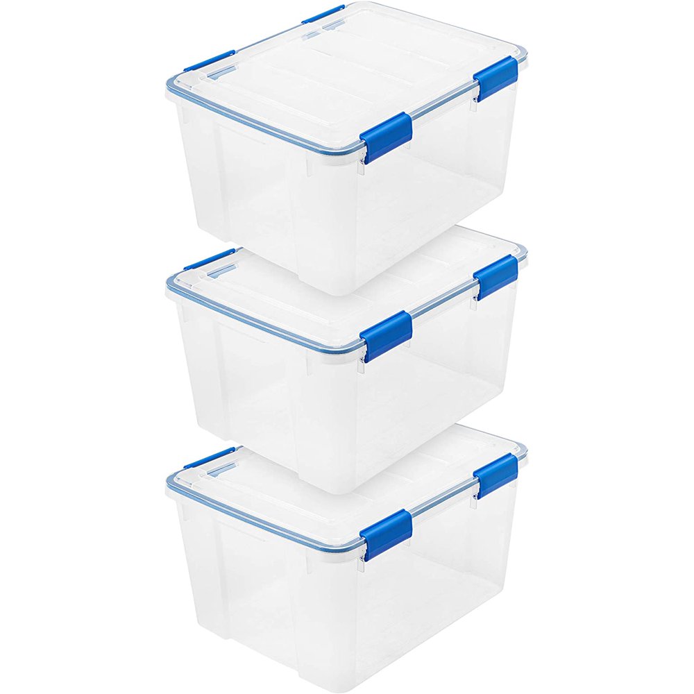 IRIS 44 Quart WEATHERTIGHT MultiPurpose Storage Box 3 Pack Walmart