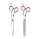 thumbnail image 1 of Kit de 2 Piezas de Tijeras para Cortar Cabello y Tijeras Desbastadoras Profesionales - Tijeras de Peluquería con Filo de Navaja para Texturizar, de Acero Inoxidable, 6 Pulgadas, Color Plata-Rosa, 1 of 13
