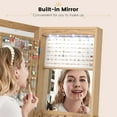thumbnail image 6 of Costway Jewelry Cabinet Full-Length Mirror Lockable Jewelry Armoire with 6 Lights Natural, 6 of 11